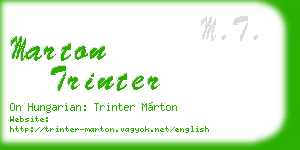 marton trinter business card