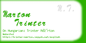 marton trinter business card